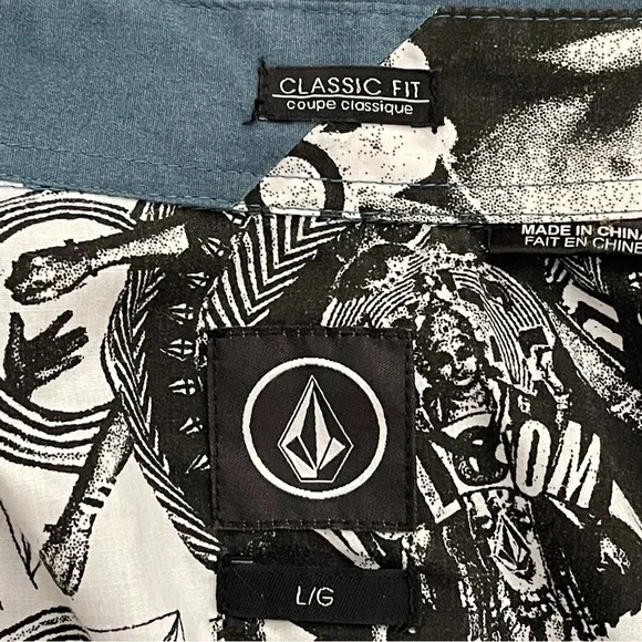 Volcom Men's Button Down Short Sleeve Shirt Classic Fit Large - Picture 12 of 14